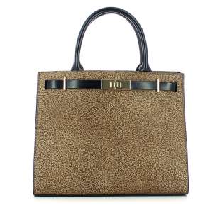 Borbonese Borsa a mano Out Of Office Medium OP Naturale/Nero924641AI4311