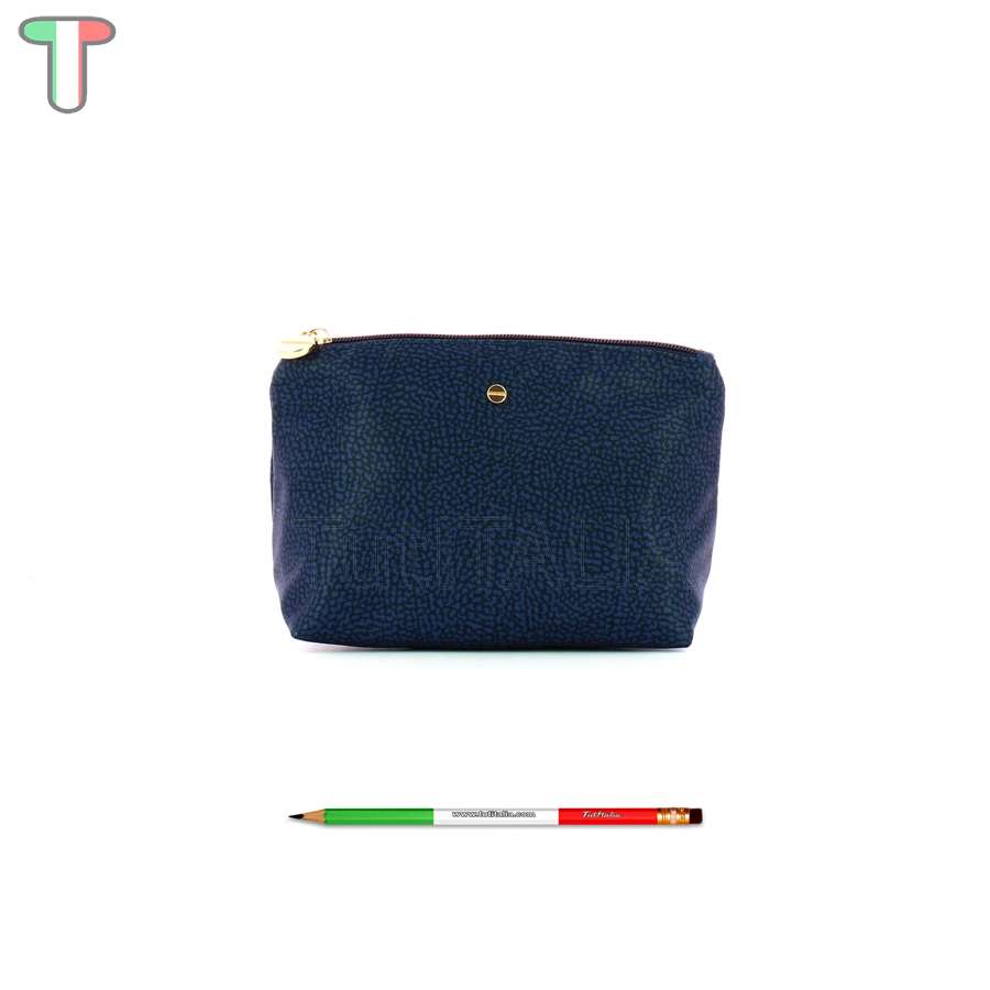 Borbonese Medium Beauty Case made of Recycled Nylon Blue 932029I15891